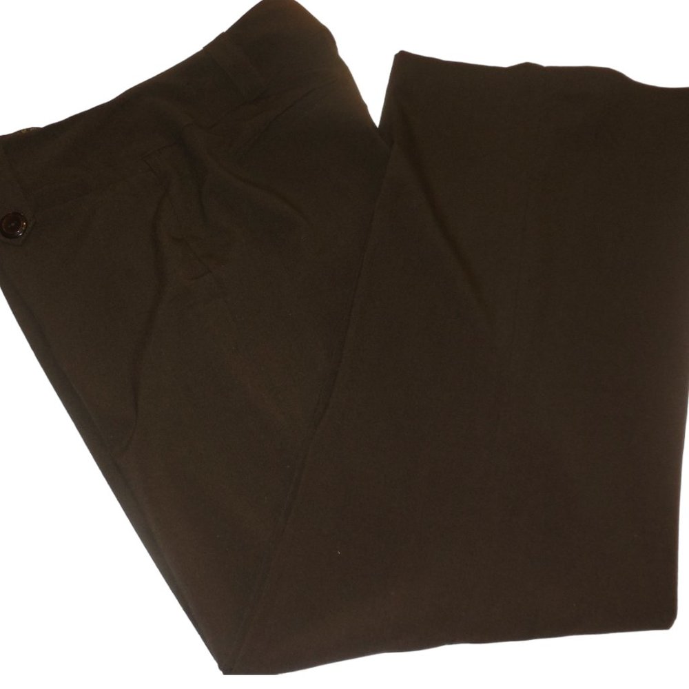 Woman's Dress Pants size 13 IZ BYER chocolate brown wide straight leg trousers